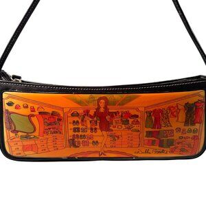 Debbie Brooks Designer Closet Scene Shoulder Bag Womens Purse Hard Shell Vintage